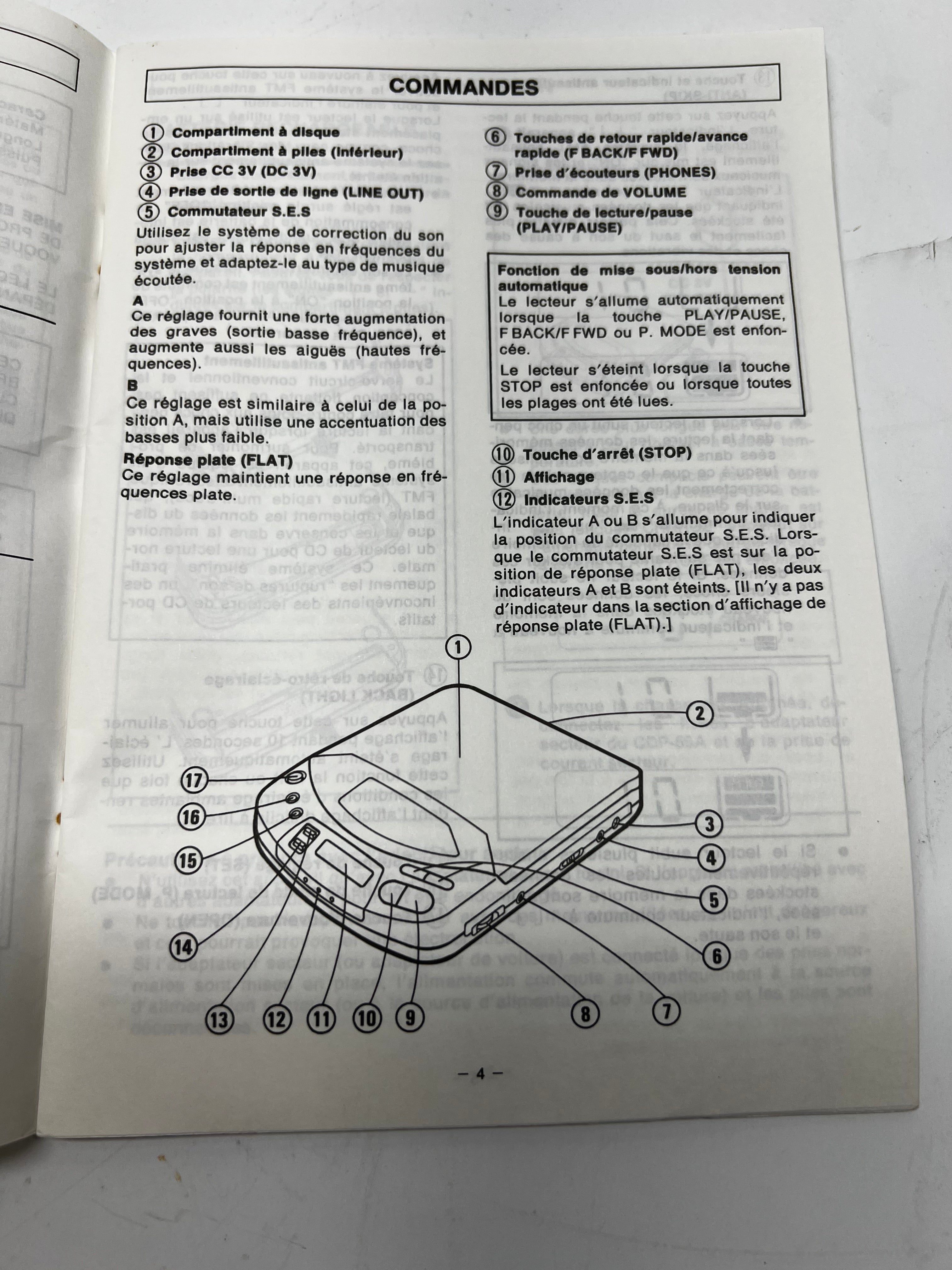 Sanyo CDP-55A CD Mobile Portable CD Player User Manual