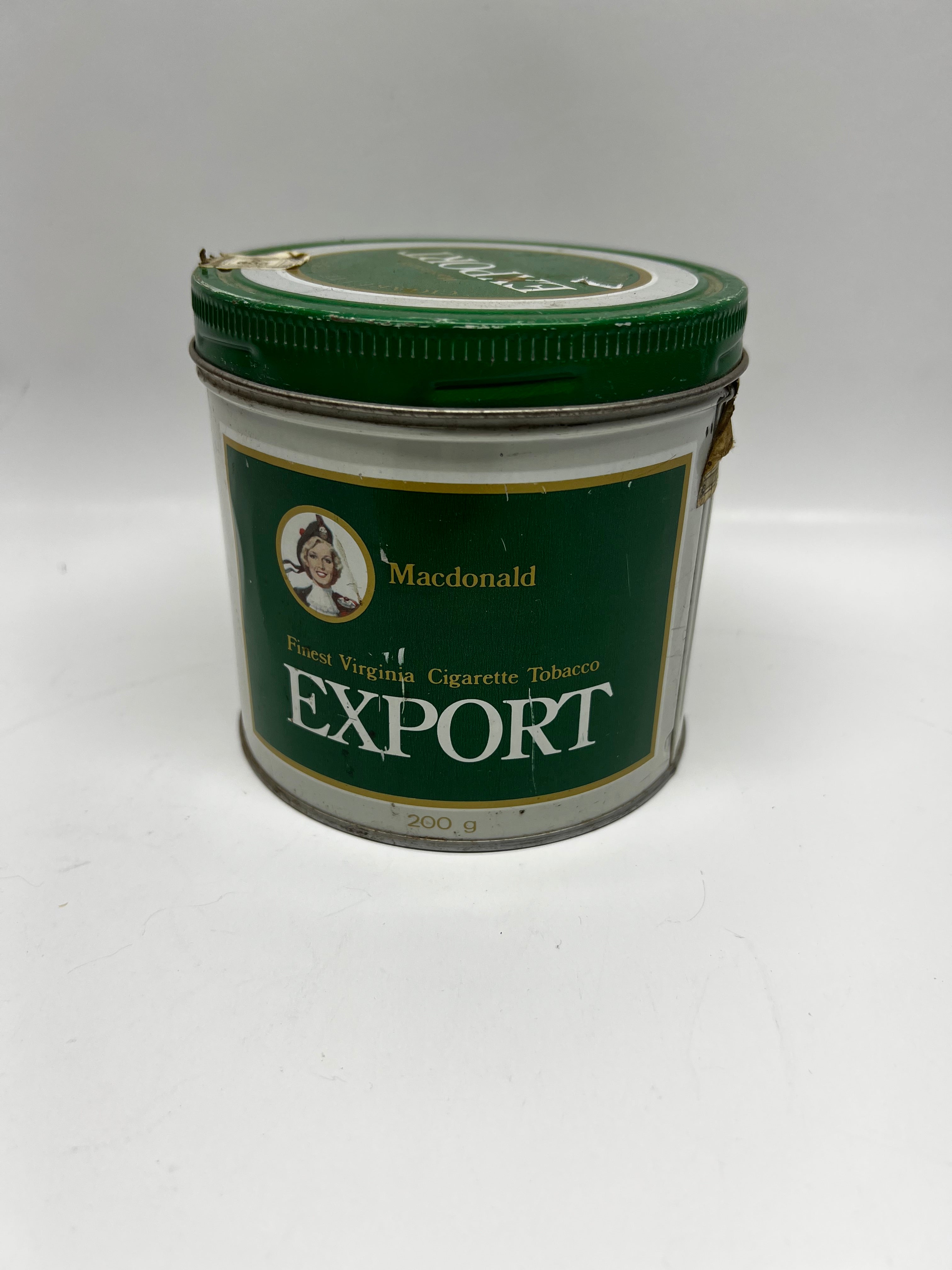 Vintage Macdonald Export Cigarette Tobacco Tin - 200g - Made in Canada