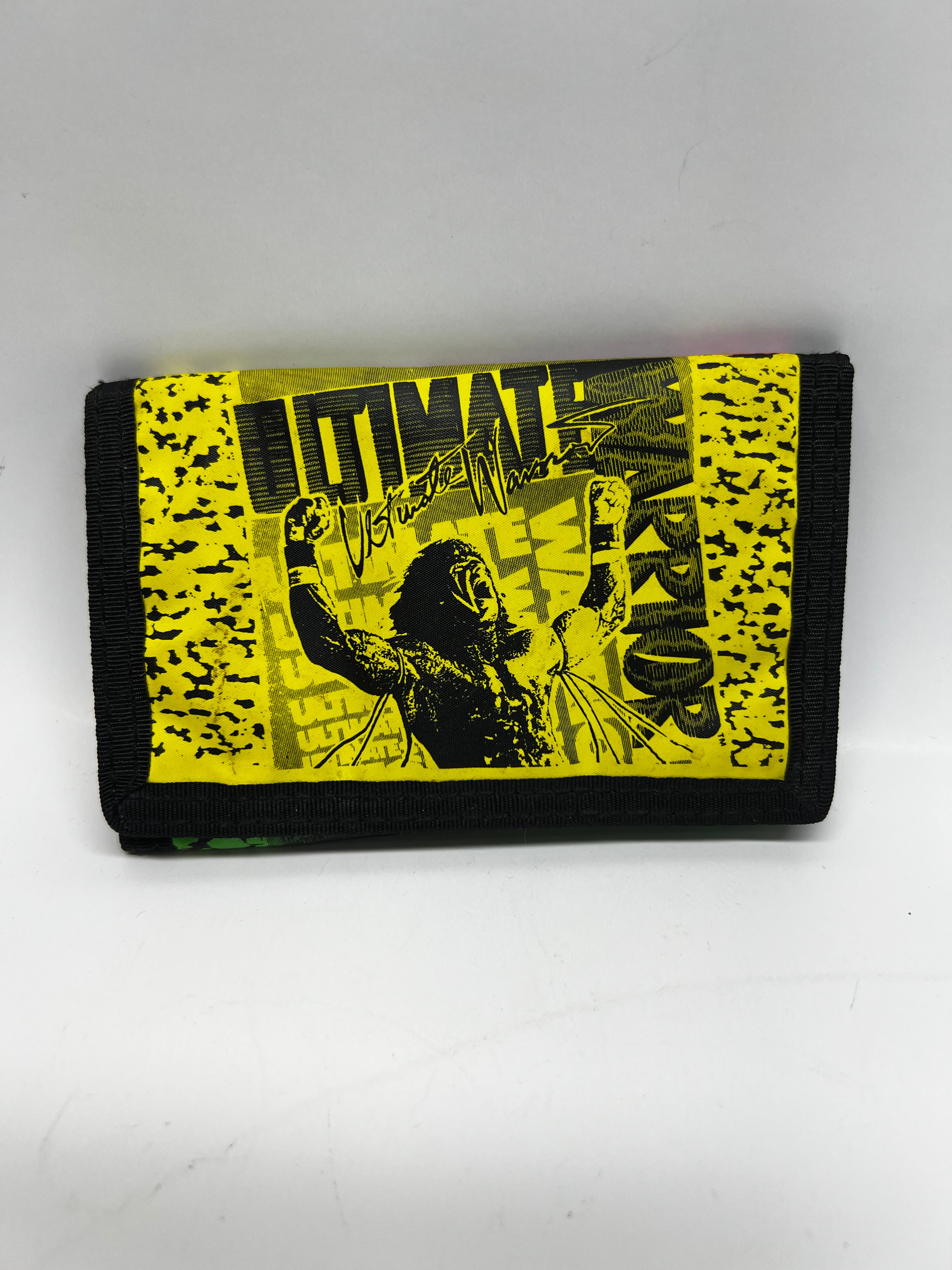 Vintage 1991 WWF Ultimate Warrior Nylon Velcro Wallet - Rare Wrestling Collectible