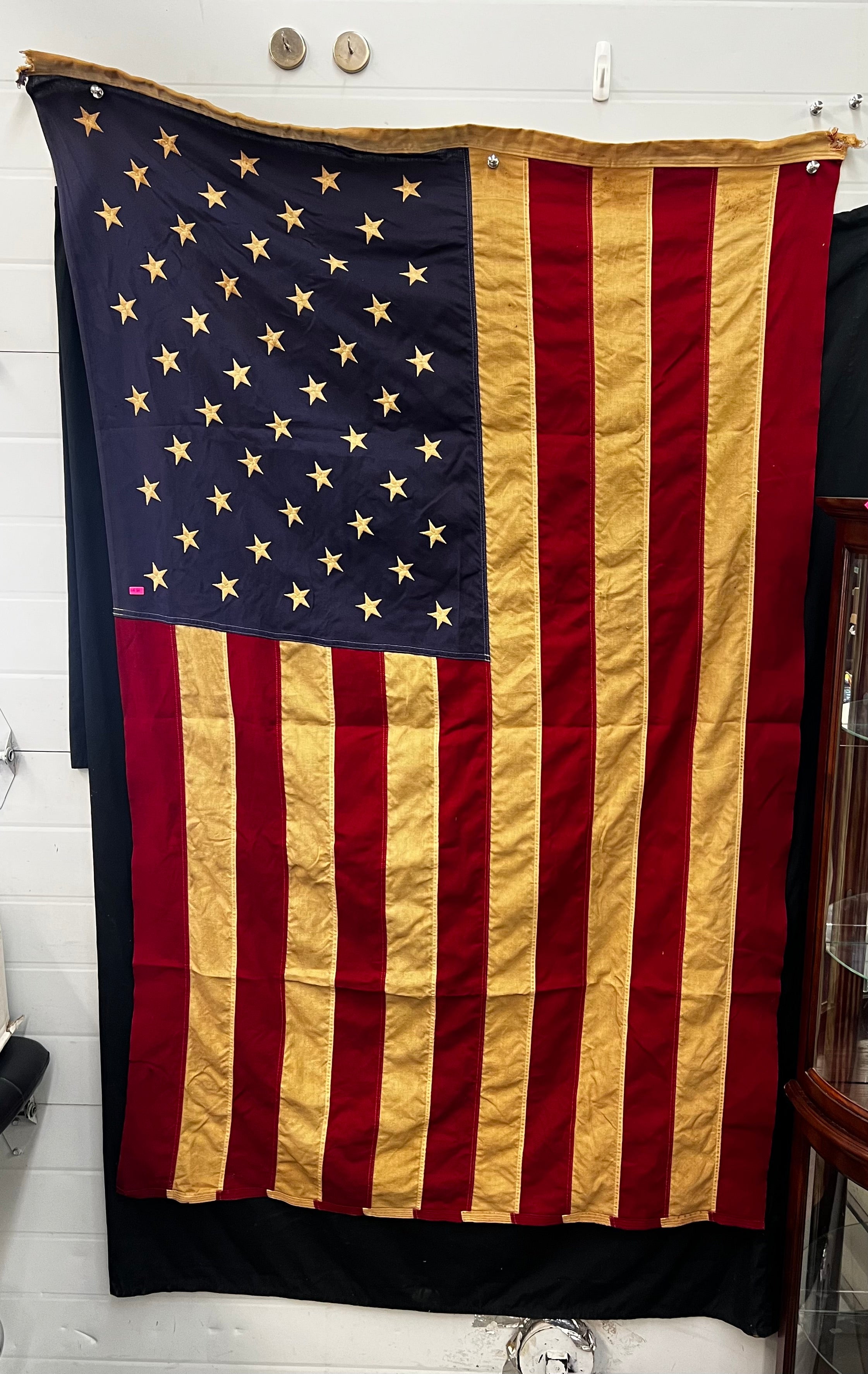 Vintage Bulldog Cotton Bunting 4x6 50-Star American Flag – Embroidered Stars