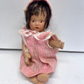 1930s-40s Composition Baby Doll – 6" Side-Glancing Eyes & Pink Outfit