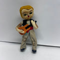 Vintage 1950s Felt Musician Hobo Doll - Poseable MCM Art Doll with Guitar