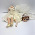 1950s Composition Bride Doll for Repair - Sleep Eyes - Original Wedding Dress & Veil
