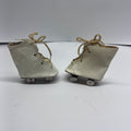 Toddler Doll Roller Skates - White Vinyl High-Top - Metal Wheels - 1950s/60s