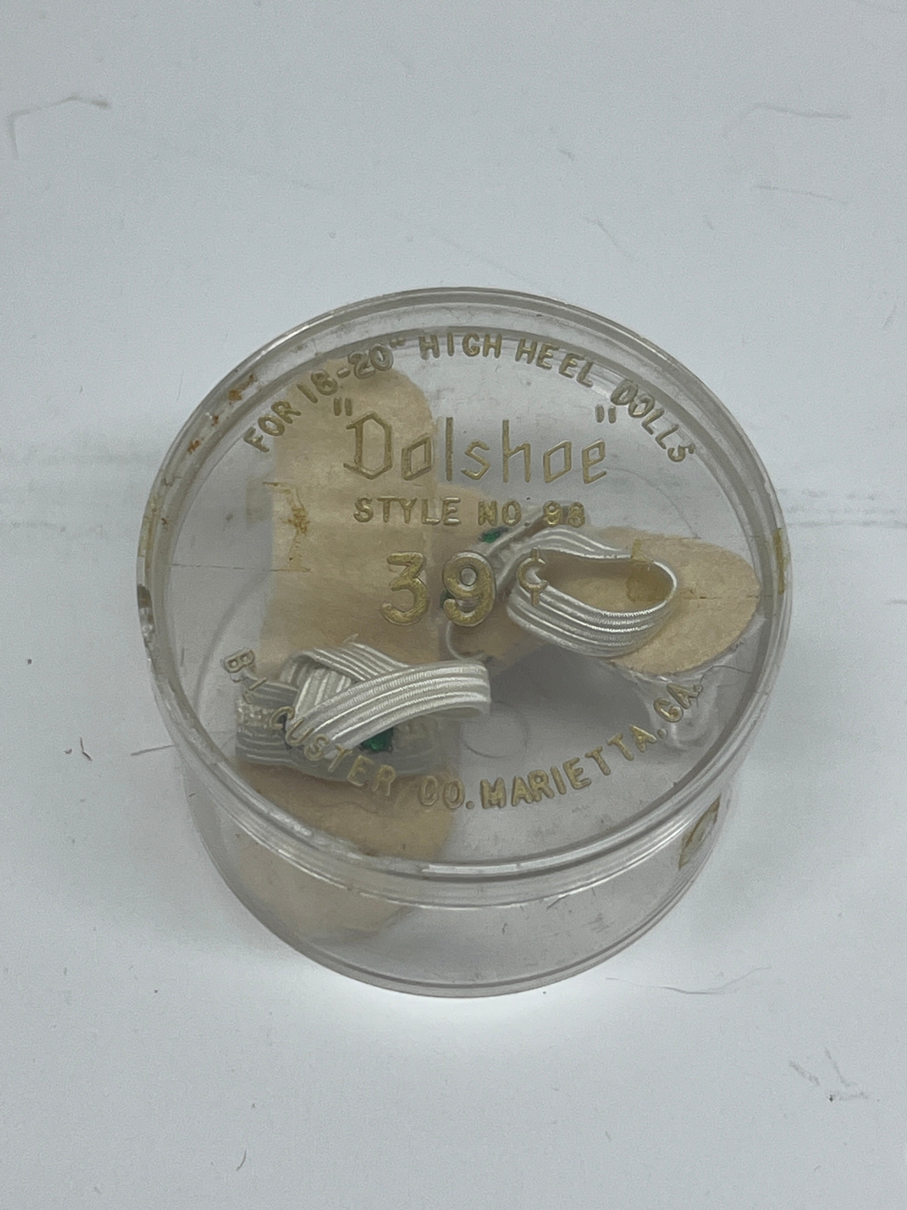 Doll High Heel Sandals - Clear Heels - Style No. 98 - Original Plastic Case