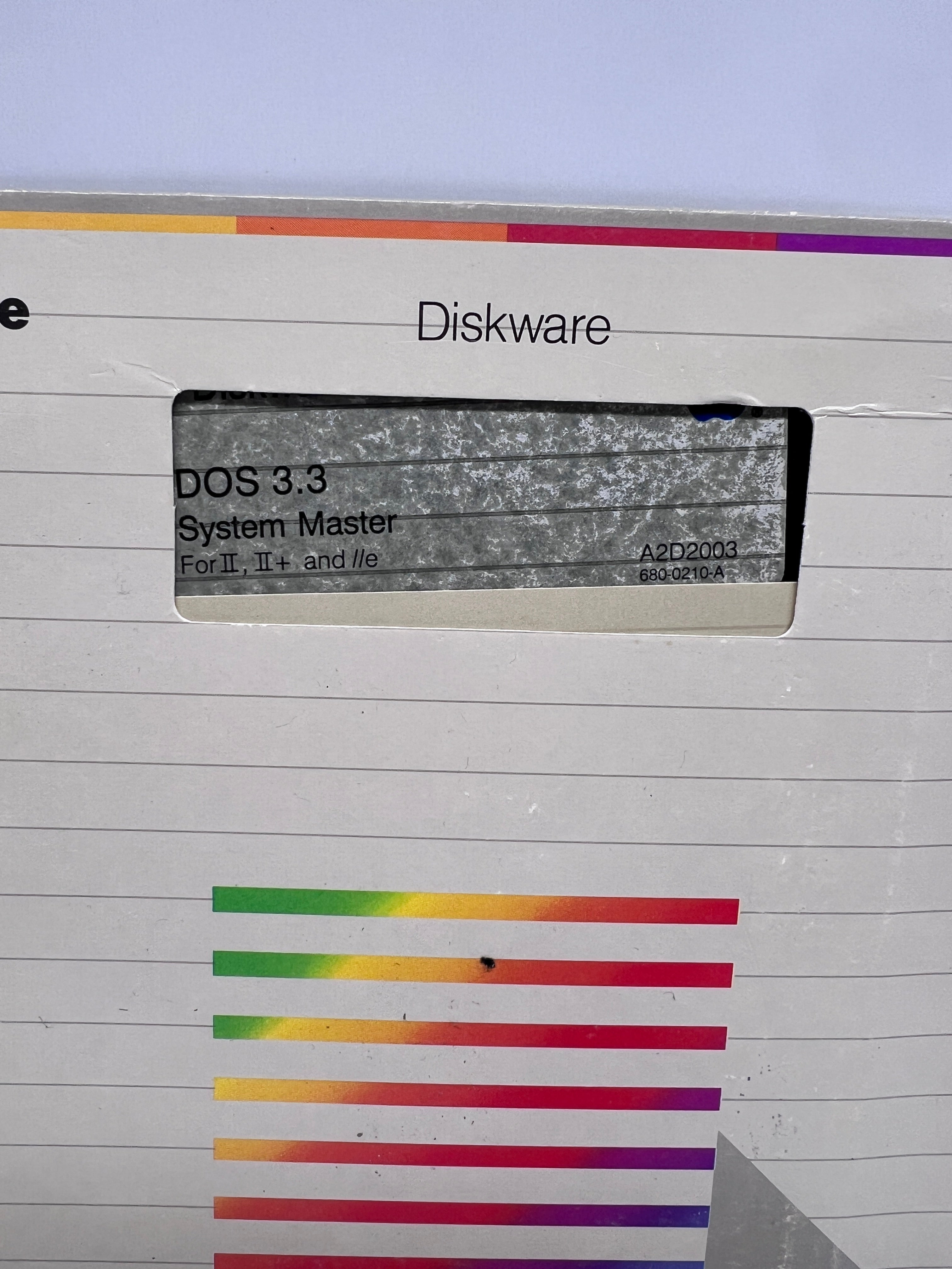 Vintage Apple IIe DOS 3.3 System Master Diskette with Original Sleeve - A2D2003