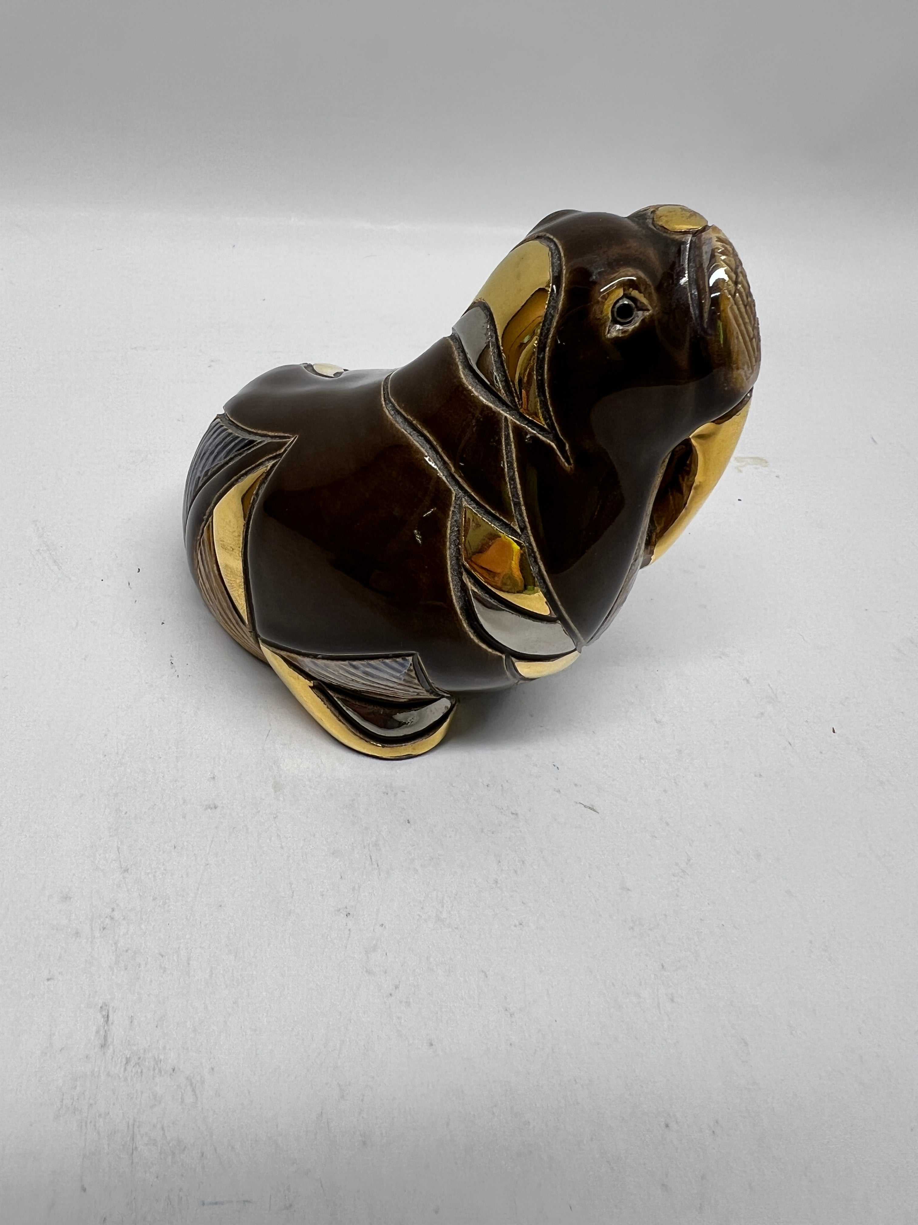 Artesania Rinconada Walrus Figurine – Hand Carved Ceramic Animal