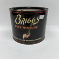 Black can of Briggs Pipe Mixture on a white background
