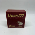 Red box of Dysan 100 dinkettes on a white background
