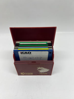 Red case with KAO products on a white background