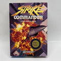 Vintage 'Strike Commander' game box with a fighter jet and explosion design on a white background
