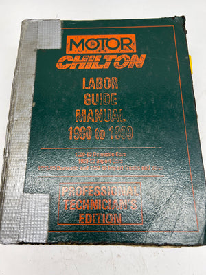 Motor Chilton labor guide manual from 1980 to 1989 on a white background