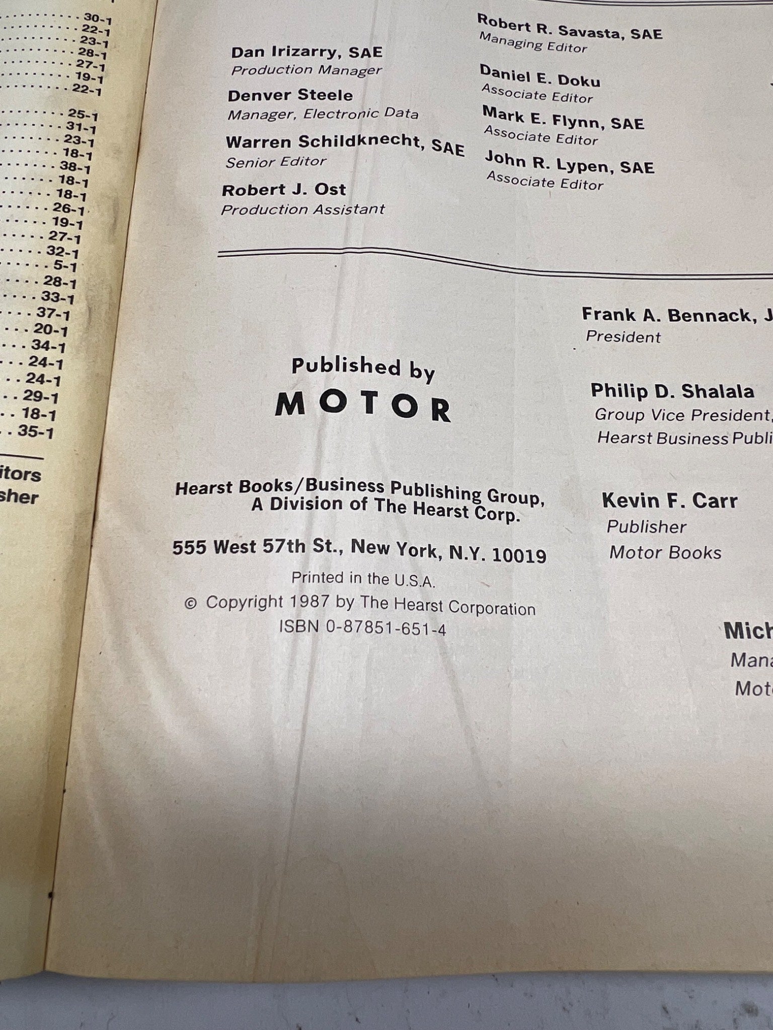 Back cover of a book with publishing information and contact details.