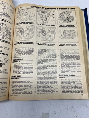 Open book with technical diagrams and text on a white background