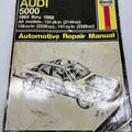 Audi 5000 automotive repair manual on a white background