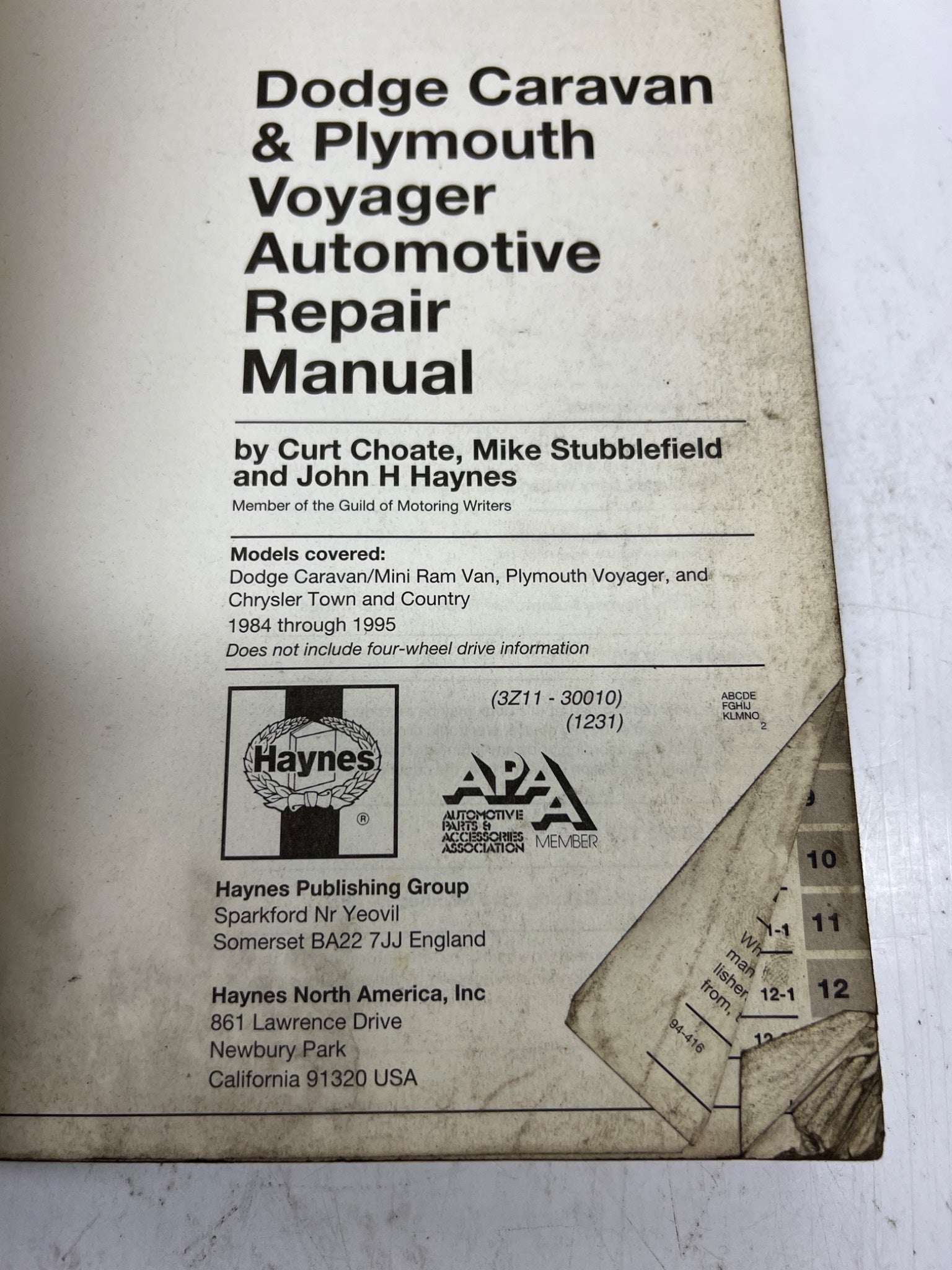 1984-1995 Dodge Caravan mini vans Repair Manual