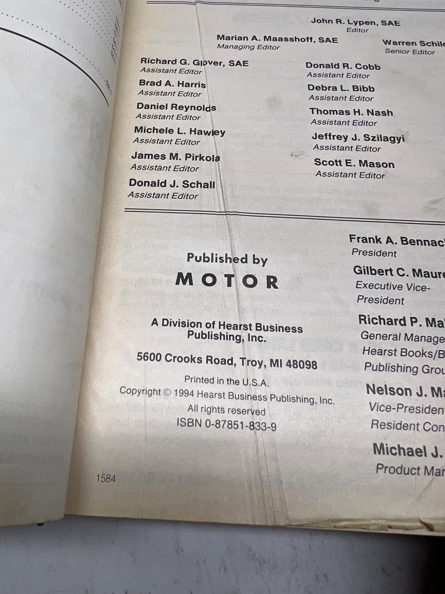 1994 Motor Domestic Locator Manual