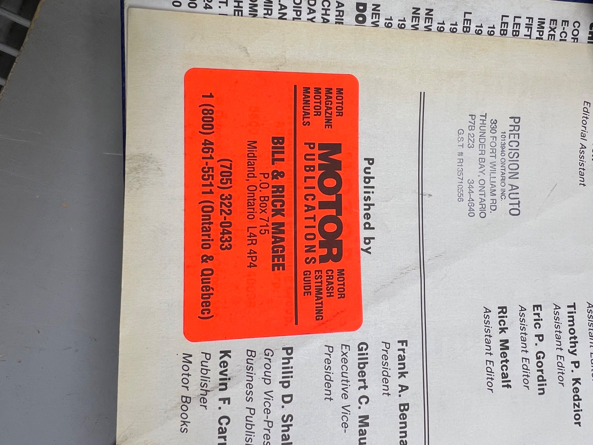 1985 Motor Component Locator Manual