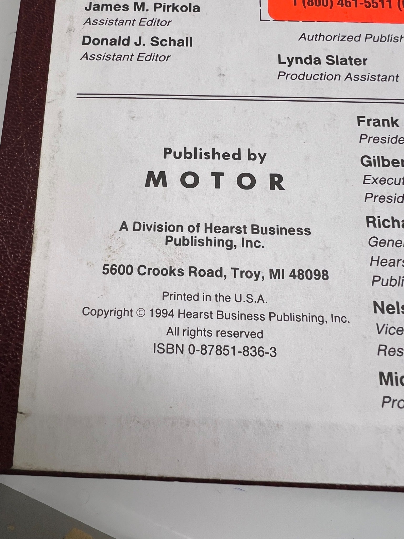 Imported Car Repair Manual 1994