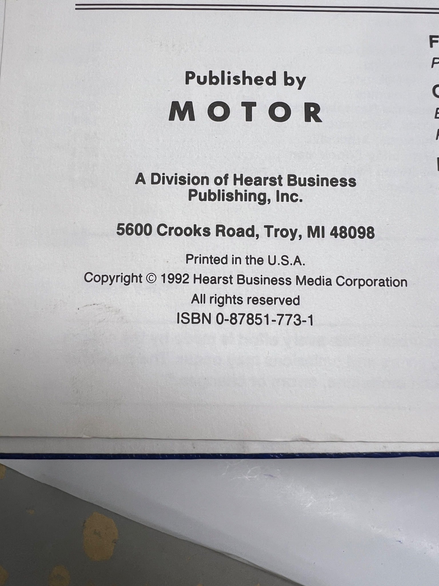 1993 Motor Auto Repair Manual