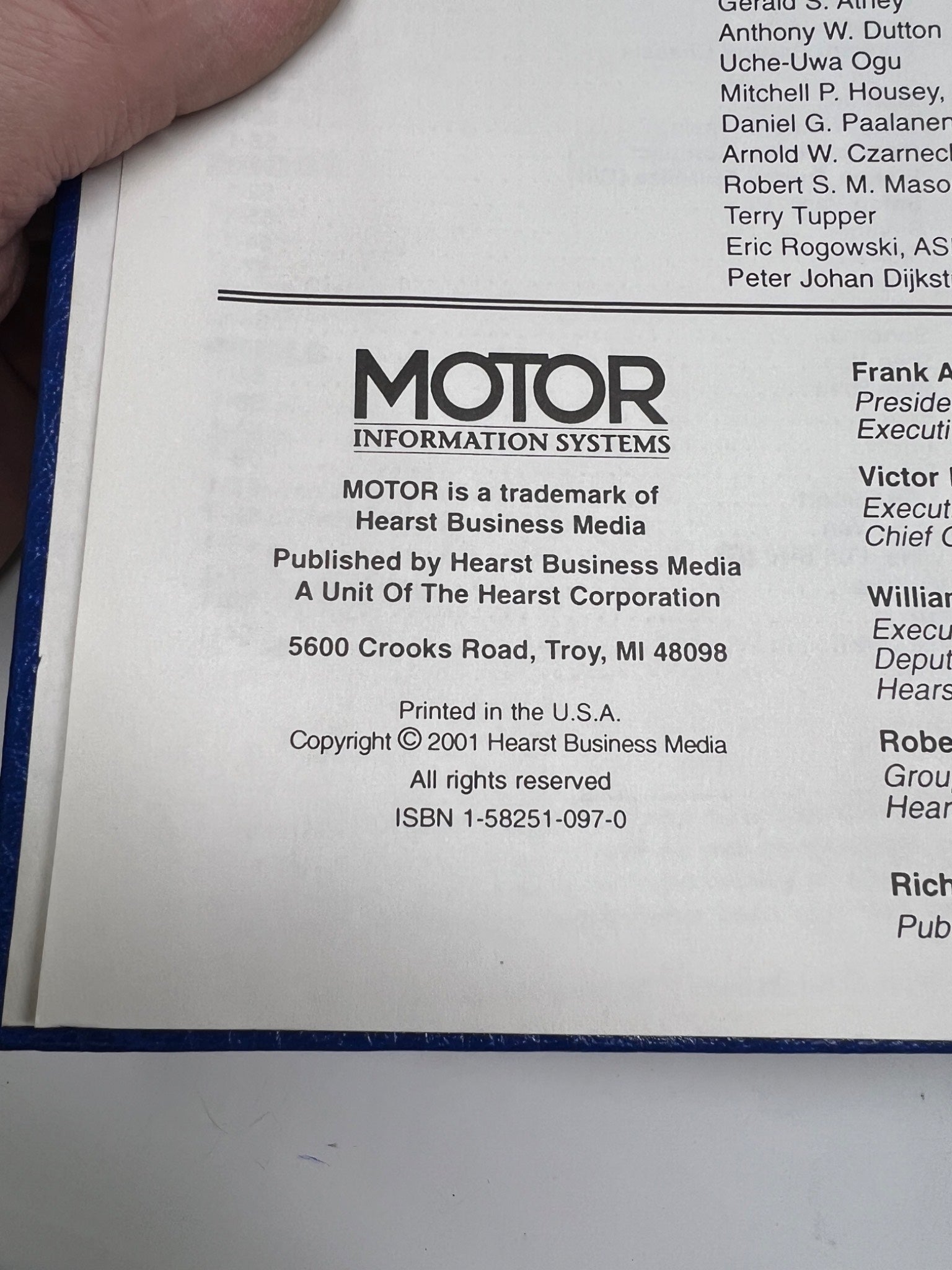 1998-2001 Domestic Component Locator Manual