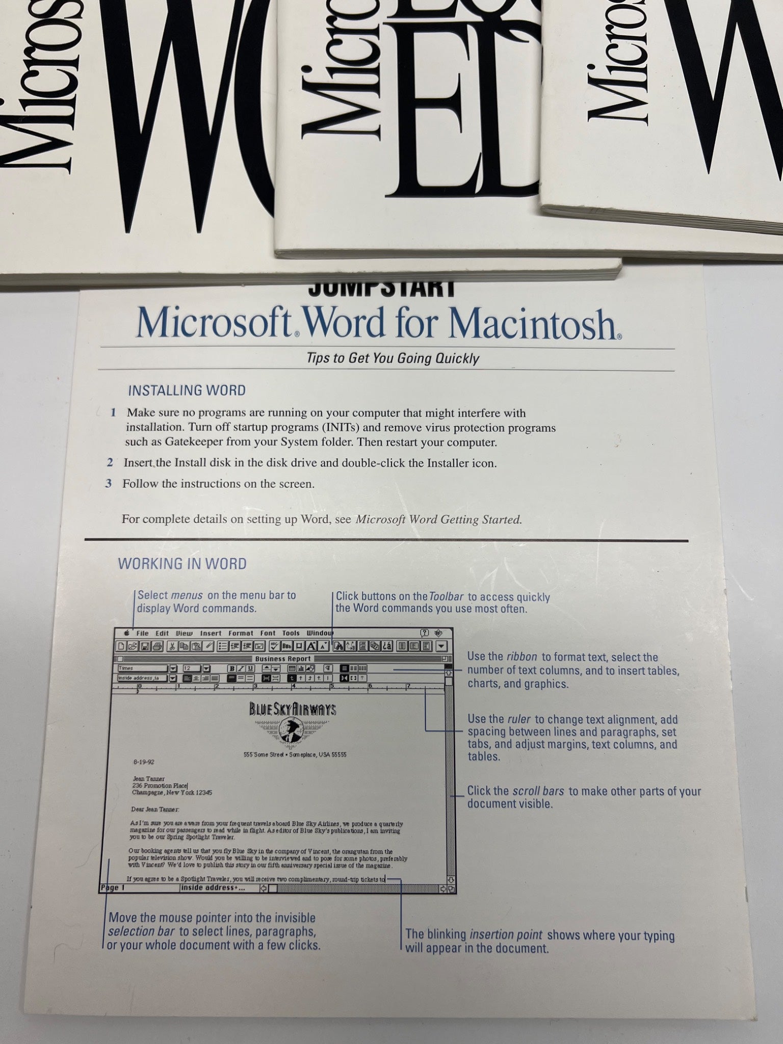 Microsoft Word for Macintosh Version 5.1 Manuals