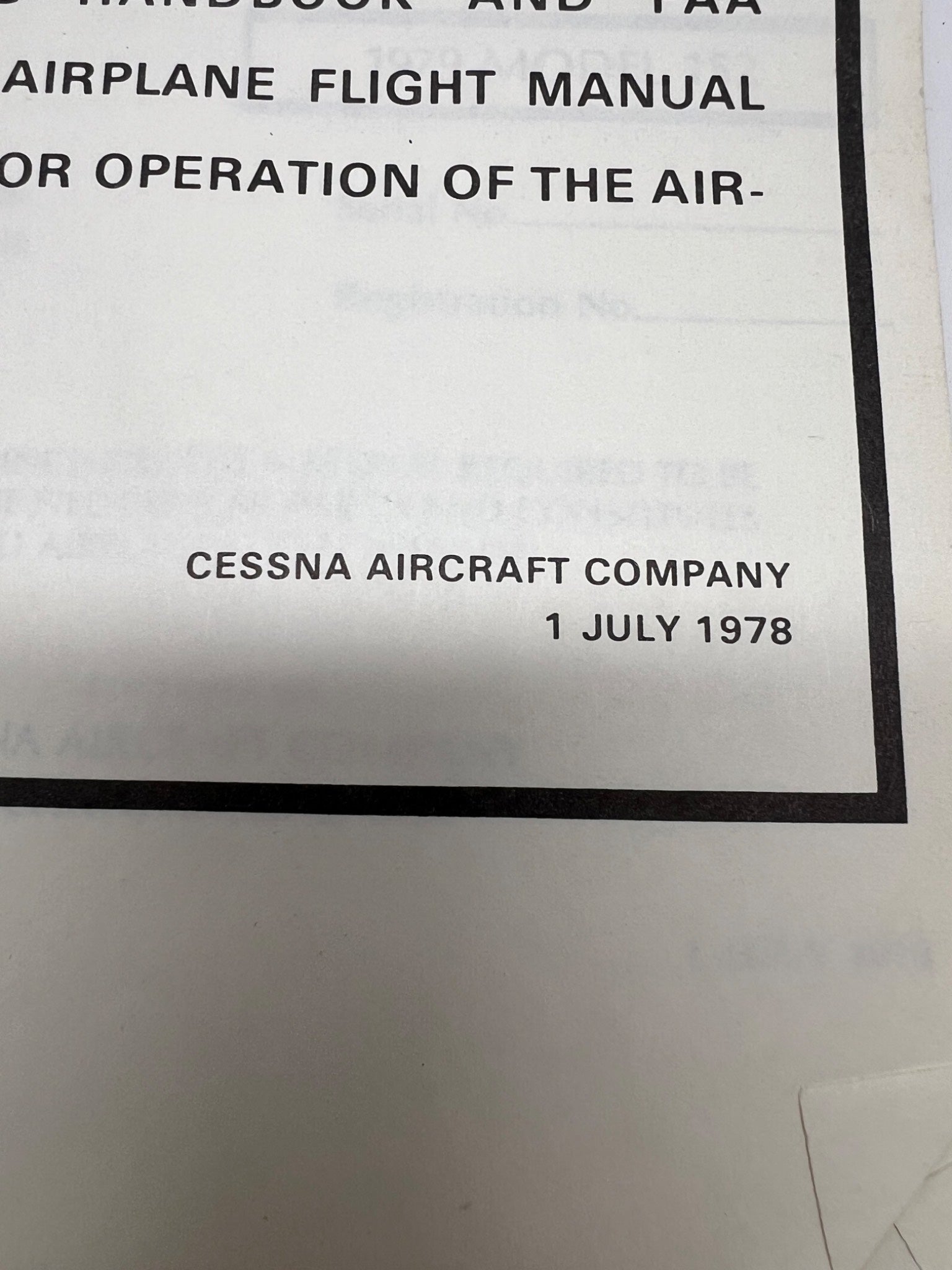 1979 Cessna Model 152 Information Manual