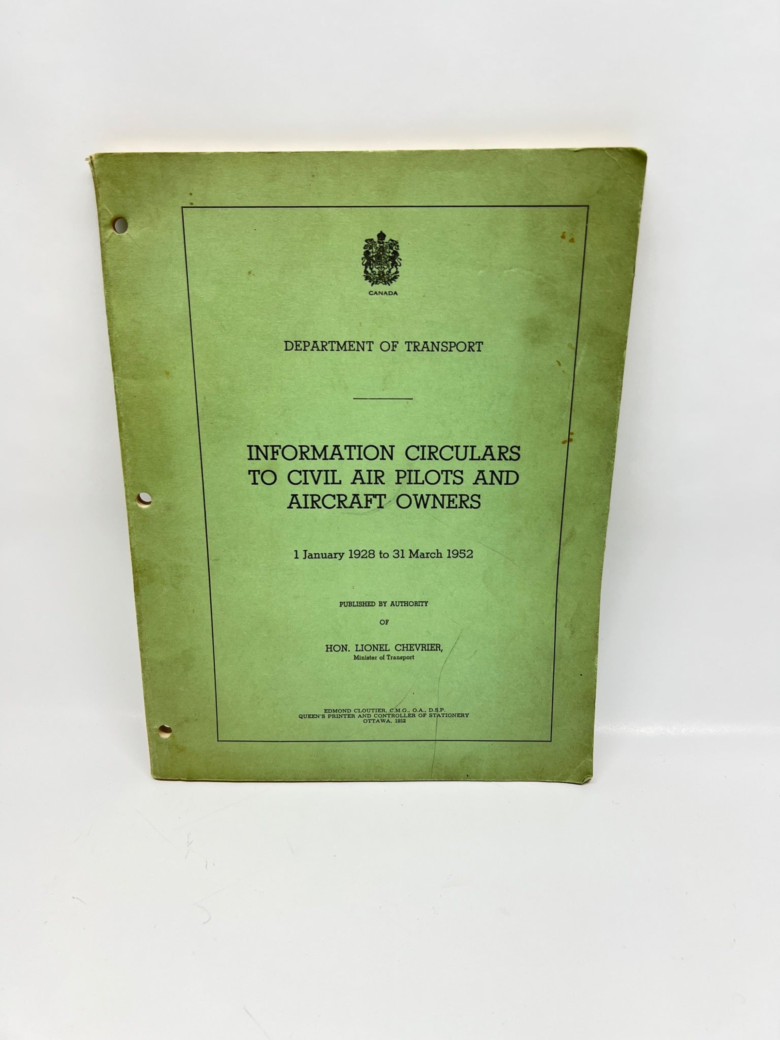 Department of Transport Circulars 1928-1952