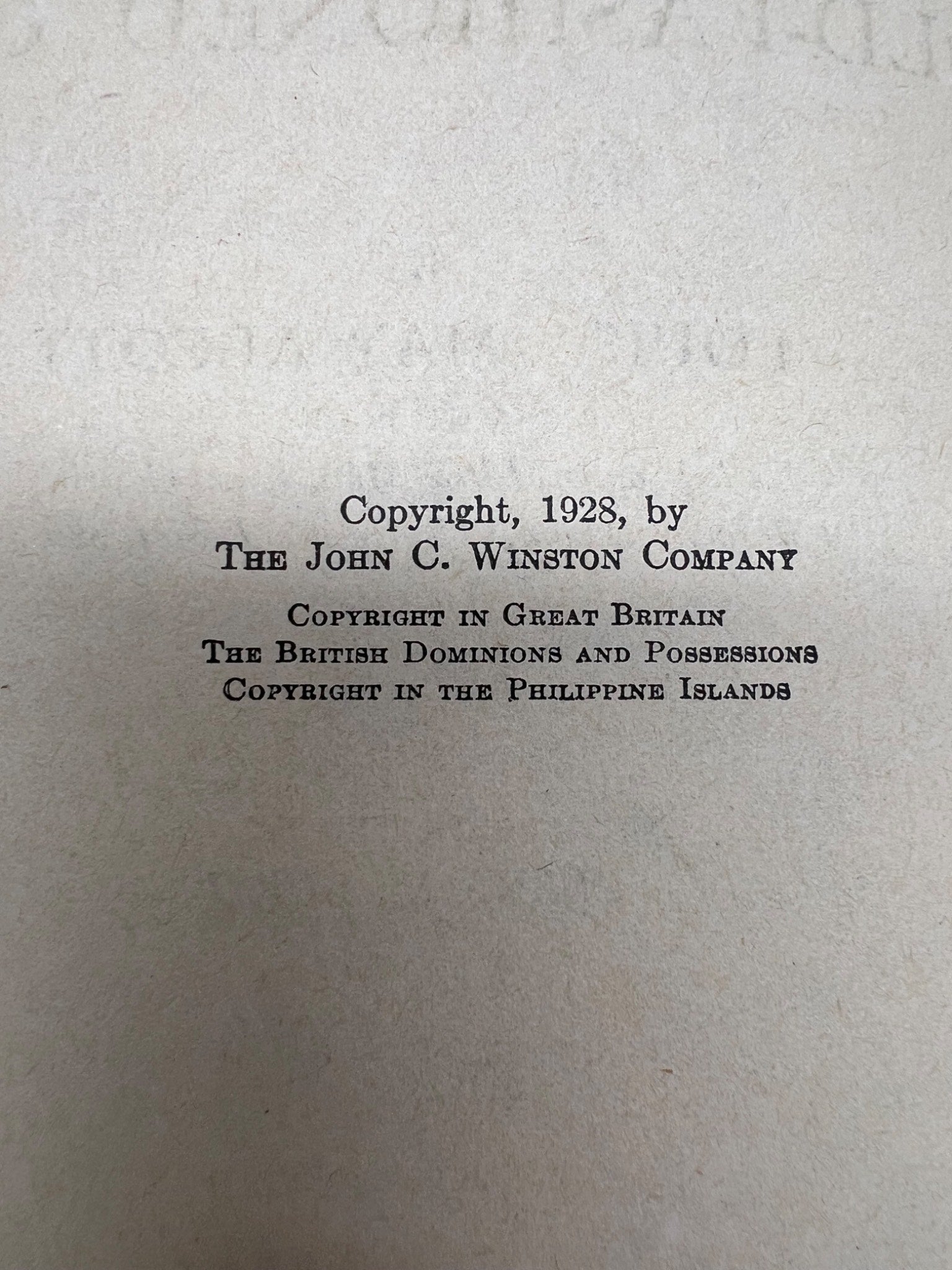 1928 John C. Winston Co. Hardcover Book