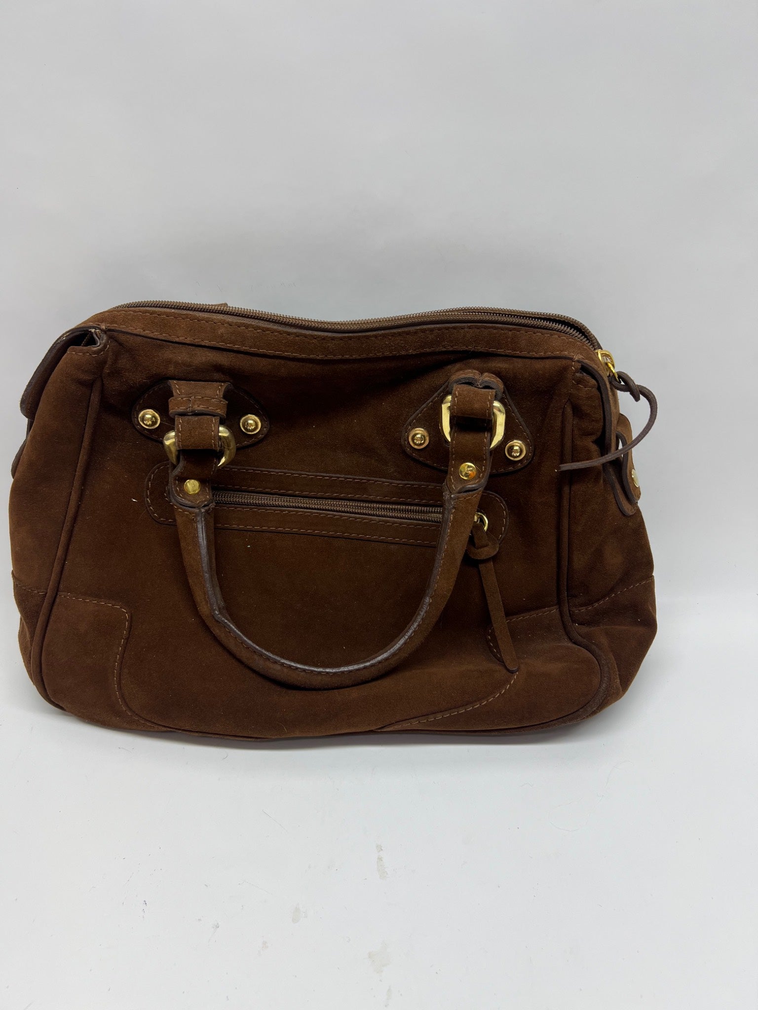 Stuart Weitzman Brown Suede Shoulder Bag - Includes Original Dust Bag