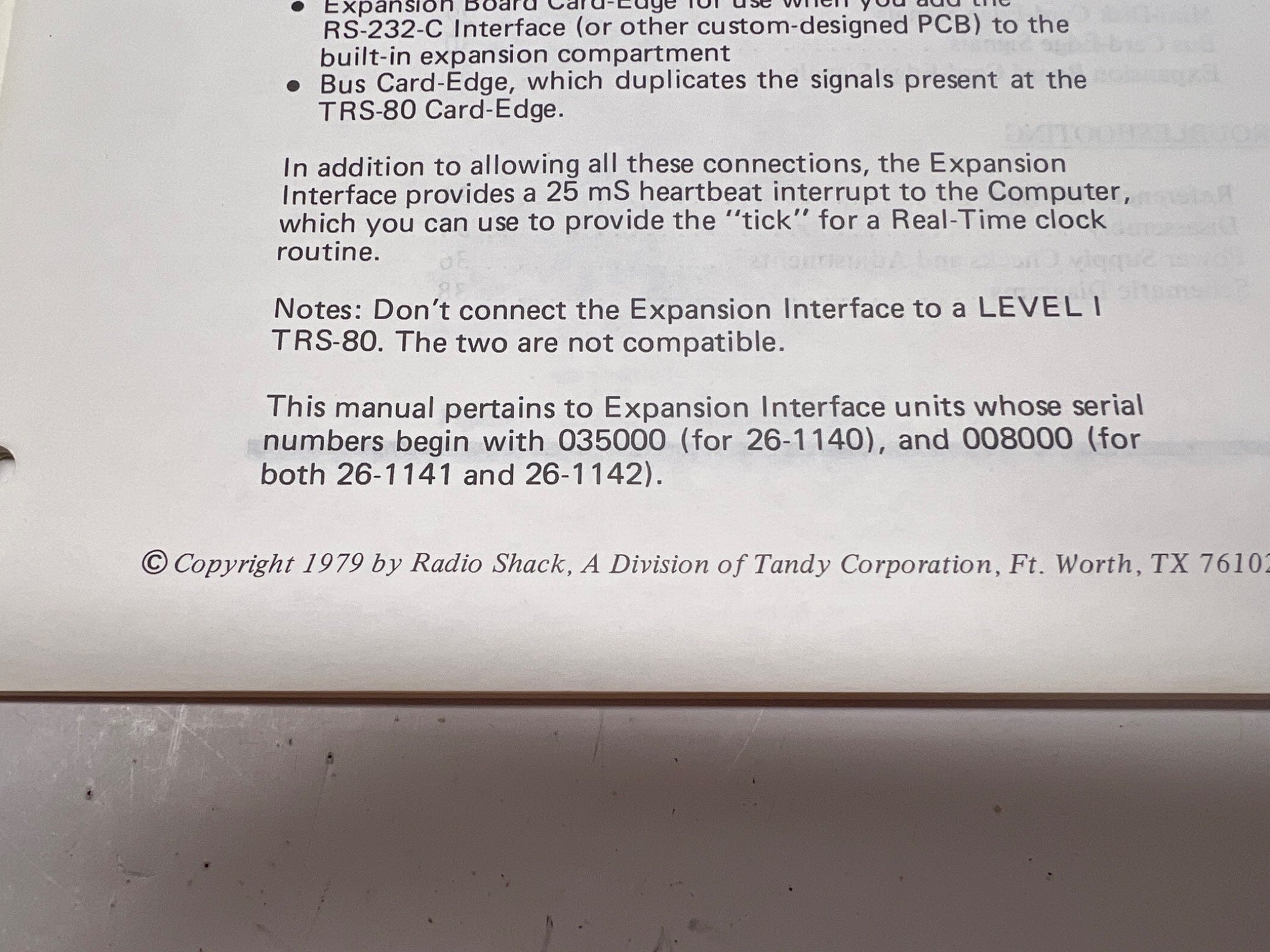 Radio Shack TRS-80 Expansion Manual