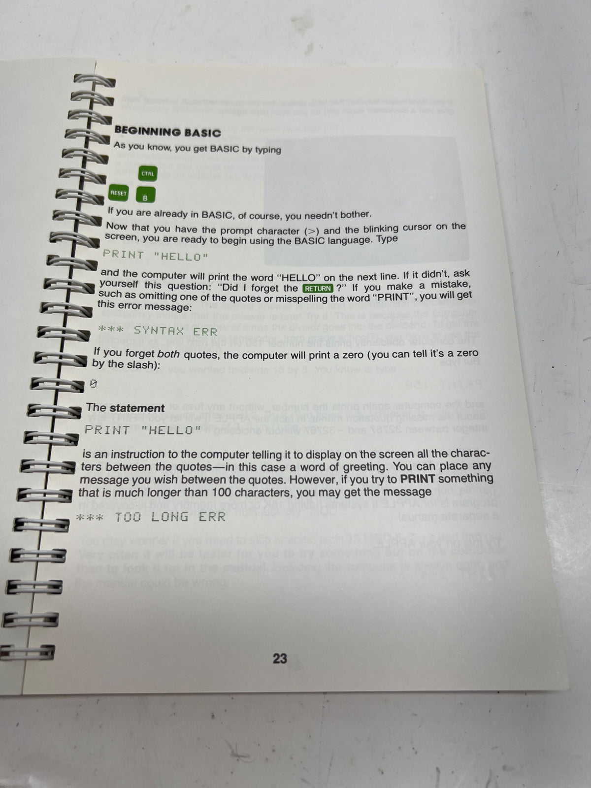 Apple Basic Program Apple II Basic Programming Manual – Thunder Bay Estate Sales
