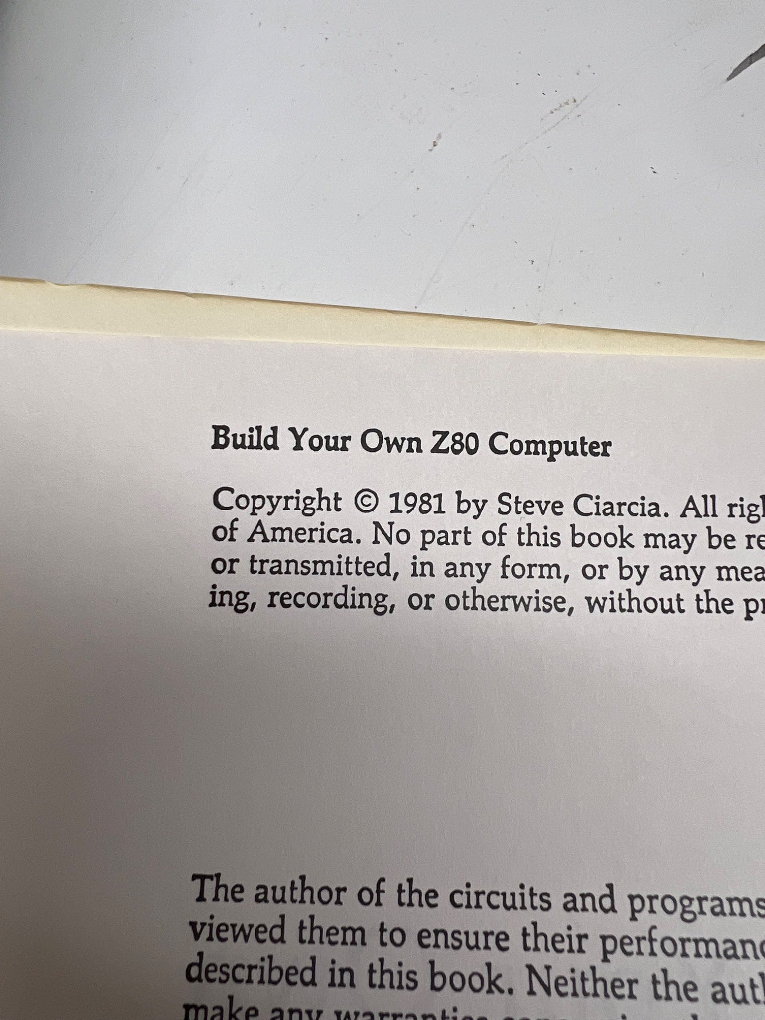 Build Your Own Z80 Computer Book