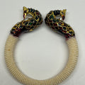 Handcrafted Indian Peacock Enamel & Pearl-Style Bangle
