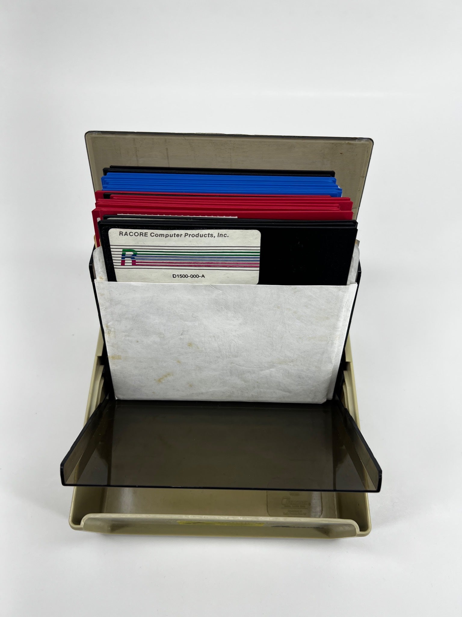 Vintage Fellowes Diskette Storage Box with disks