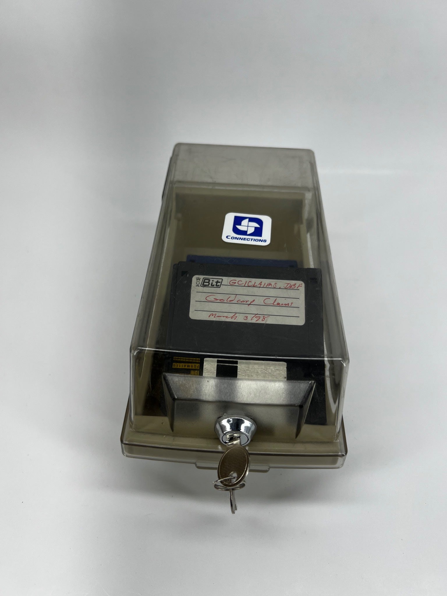 Plastic Diskette Storage Box With Floppy Disks with Key