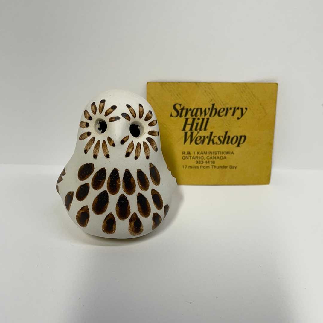 STRAWBERRY HILL POTTERY - SMALL WHITE OWL