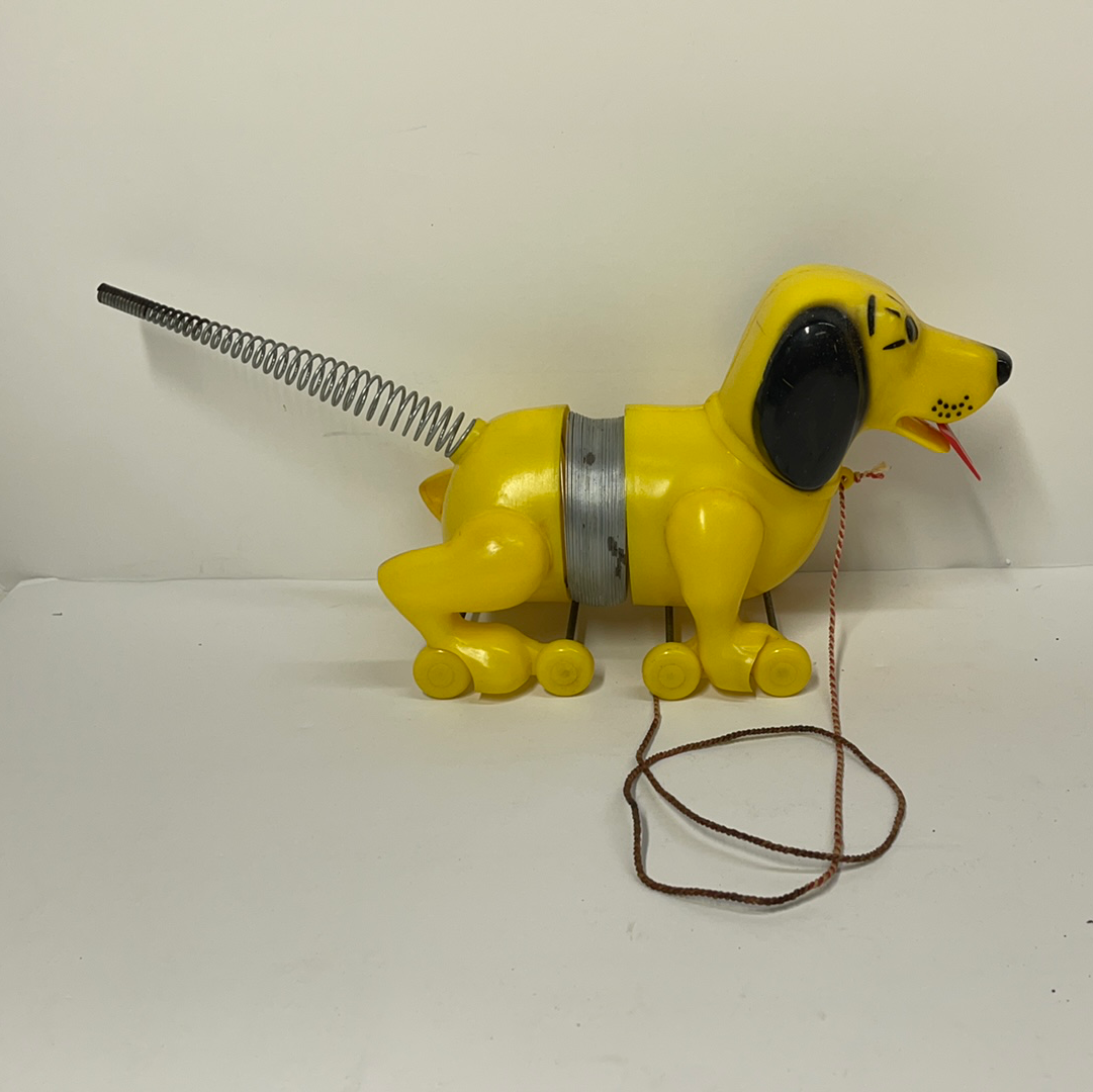 Vintage 1960s Slinky Dog Pull Toy James Industries James Spring